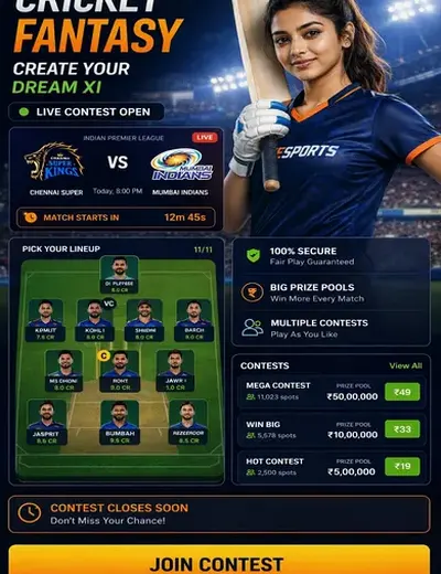 PLAY5 (play 5 app) fantasy cricket & matchday visual 3